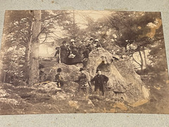 Original Vintage Photograph 1885 Campaign Party Belle Epoque Picnic Scene
