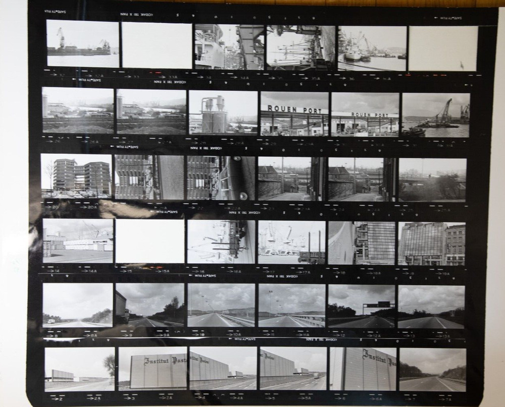 Photo Print Large Contact Sheet 1980 Various Views Normandy 40X50cm
