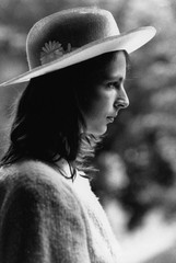 LARGER SIZE, pretty girl wearing hat, by Hugo SCHÖPF, Vintage marked fine art P