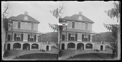 Villa, House, Glass Plate Old Photo, Stereo Negative Black & White 9×18 cm