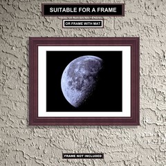 Moon Decor, 8×10 inch 60 Percent Full Moon (Waning Gibbous Phase) Print M3854