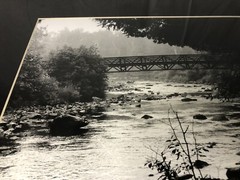 COELHO SIGNED PHOTO PHOTOGRAPH RIVER & BRIDGE NATURE FRAMED & MATTED