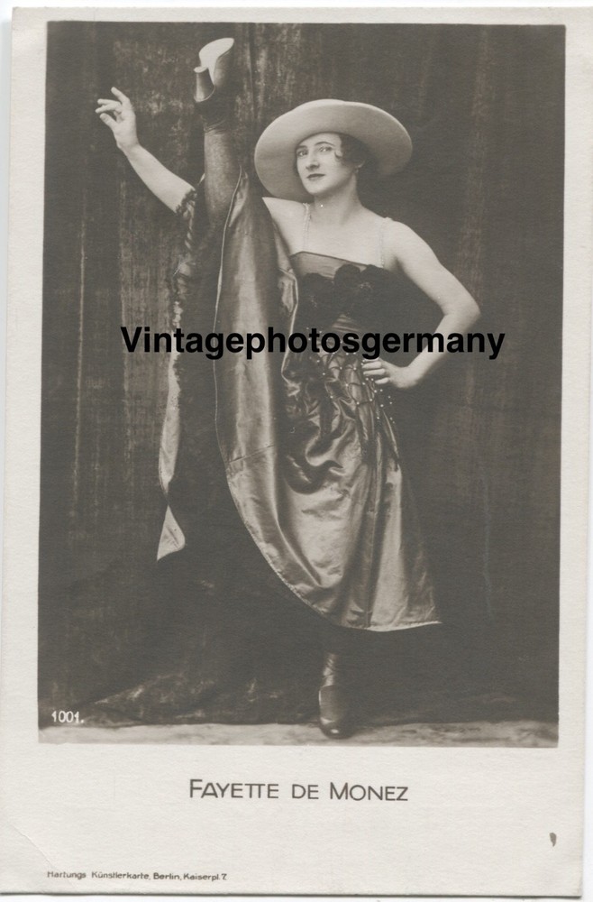 Z6108 Postcard 1920s Fayette de Monez Dancer Woman Girl Dance Burlesque Bar Drag