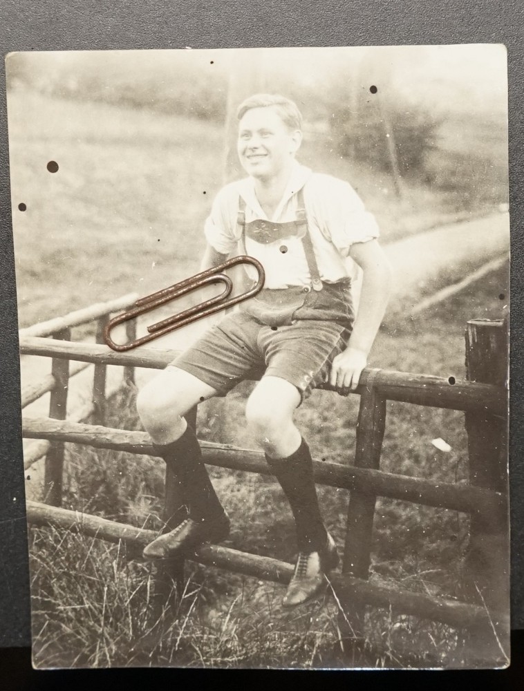 Photo portrait Ansbach Franconia Bavaria youth boy costume leather pants model old
