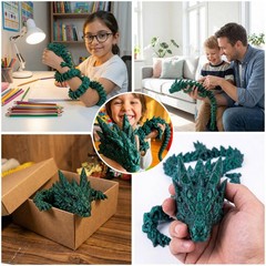 55cm Green Articulated Dragon 3D Printed Fidget Desk Decor Figure