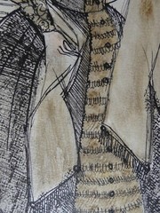 Slotiro – Lady-in-waiting, mixed media, autographed, 1977