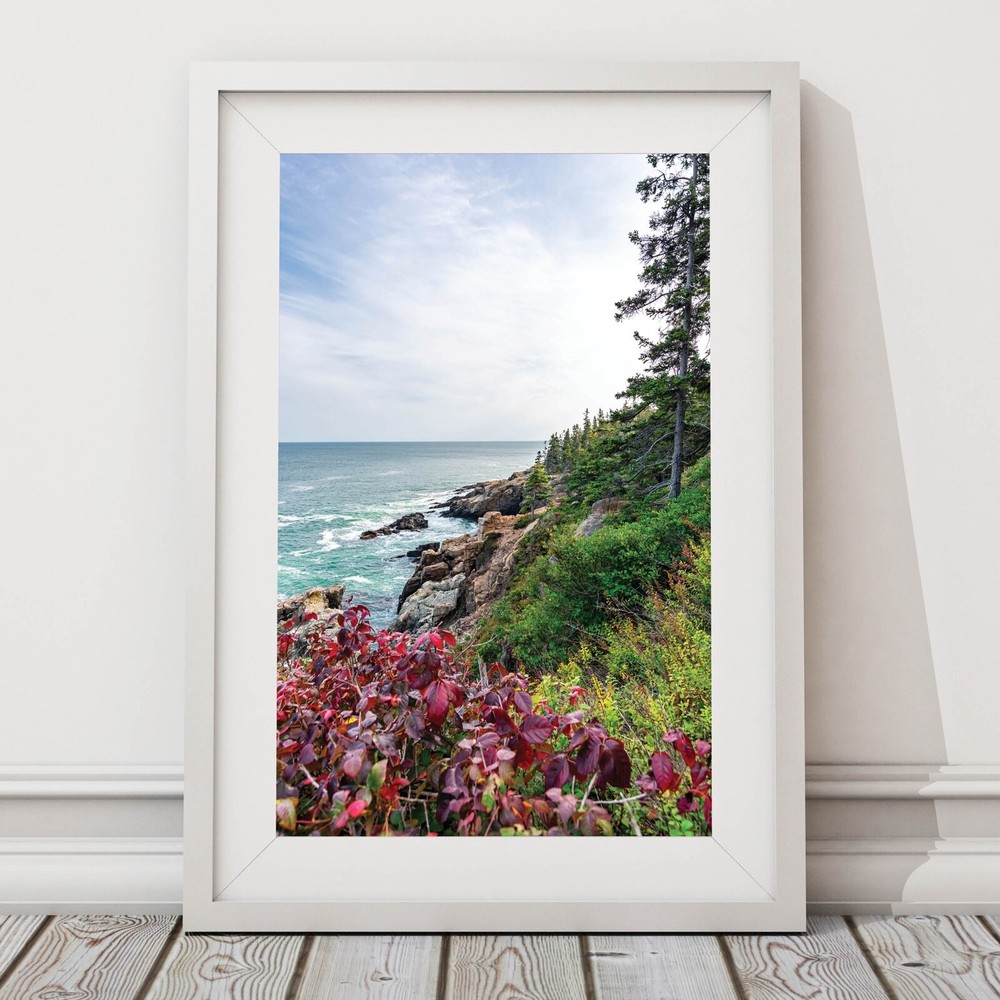 Coast of Maine Wall Art Print, Acadia National Park Photography, Fall Colors
