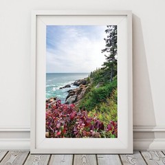 Coast of Maine Wall Art Print, Acadia National Park Photography, Fall Colors