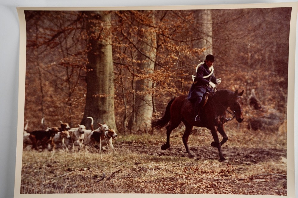 Vintage Analog Photo France Hunting Foxhunting Horse 24X30Cm 1970