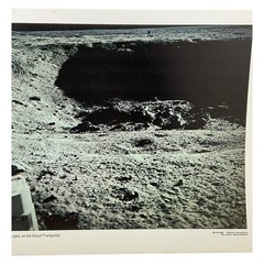 Vintage NASA Photo of Crater Near Apollo 11 Landing Sea of Tranquility 1969