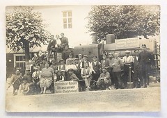 Genuine Photograph Continental-Rütgers street tar Berlin around 1910 workforce xz
