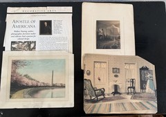 Antique Wallace Nutting Hand Colored Photo set c:1920 + Cherry Blossoms DC pic