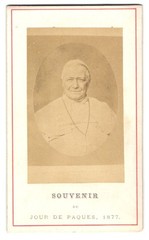 Photograph Portrait Pope Pius IX Circa 1877
