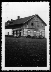Sudetenland 1940 – house with ALPA Francovka advertising – 1940s – photo 6×9 cm