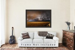 Storm Photography Print – Picture of Tornado Churning Up Dust in Texas