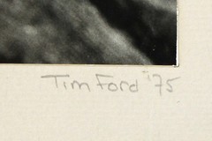 Driftwood at Ocean 1975 Tim Ford B&W Photo Mounted 9.5x7in Ready to Frame