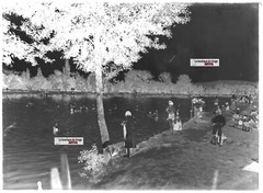 Vintage Black And White Photo Glass Plate Negative 13X18 Cm Vichy Swimming Bath