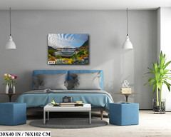 Reflections of Connection: Roosevelt Lake Bridge Arizona Wall Art Canvas Print