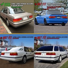 USR 92-93 Accord Tail Lights – JDM Style Red/Clear Rear Tail Lamps Set (Left + R