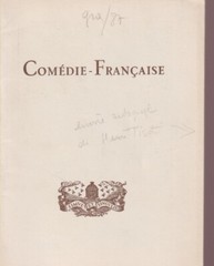 Programmes Comédie Française L’École des Maris Autographed Henri TISOT
