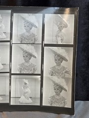 NEWLY FOUND! Hendrickson PHOTO Contact Sheet Proof JULIET PROWSE IN GOWN & HAT