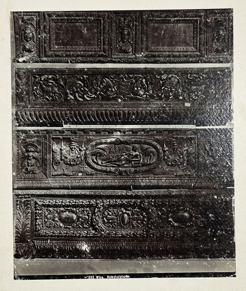 Vienna Wood Sculptures Sculpture Wooden Relief Carving Detail Photo 1890