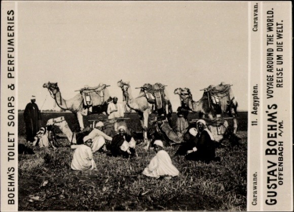 Photo Egypt, Caravan, Camels, Advertising Boehm’s Toilet Soap – 11088226