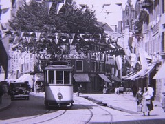 Freiburg Oberlinden Tram around 1900 Large Hist. Glass Picture No 2
