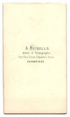 Photograph A. Nicholls, Cambridge, St. Andrew’s Street, Portrait of a Gentleman
