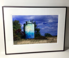 Fine Art Photograph Blue Silo Lake Michigan Shoreline Landscape Signed & Matted