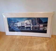 SAG HARBOR’S MAIN STREET 11.25 x 4 inch Photo w/Mat EDNA RENNER Long Island NY