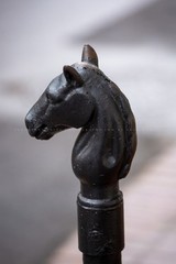 Horse Head Hitching Post Photography Print: New Orleans Louisiana French Quarter
