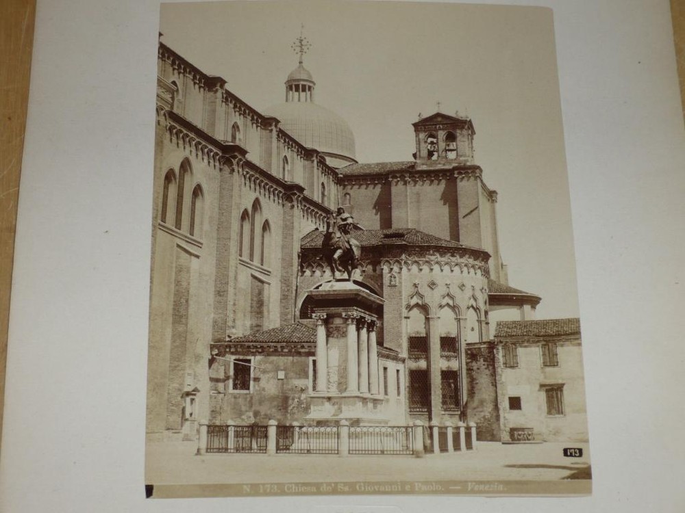 Naya / Venice Venezia 1870 Church of Ss.Giovanni and Paolo Vintage Albumen Print