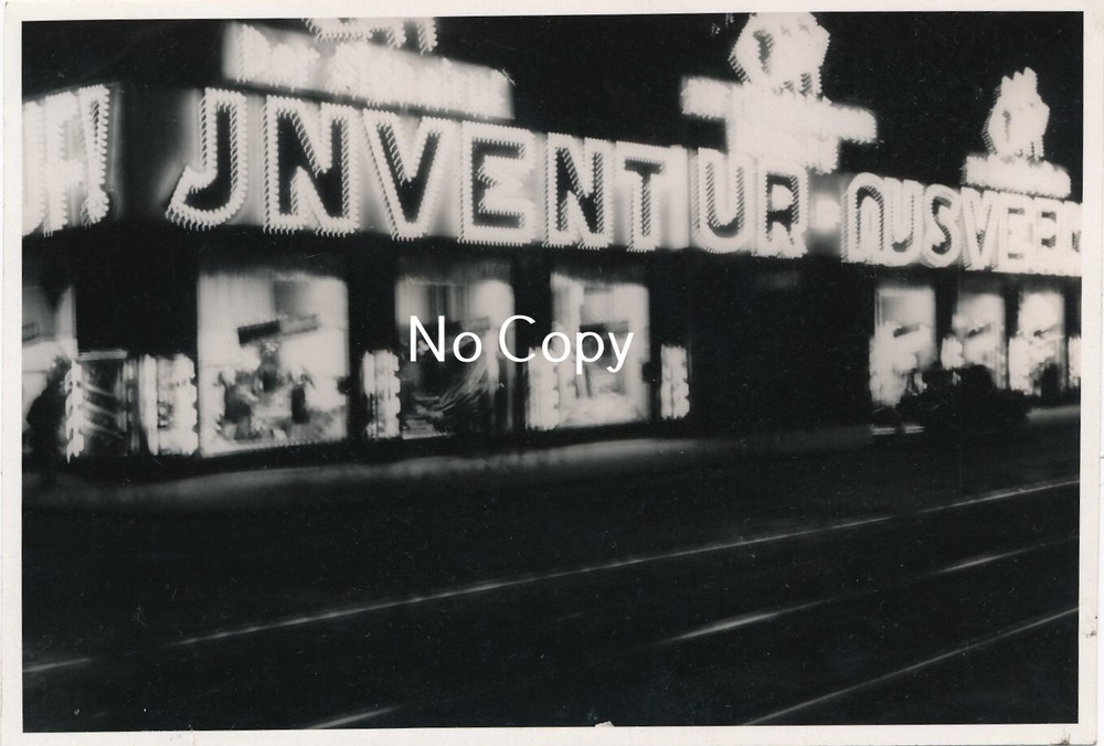 Munich At Night Neon Sign Photo 1932 Silber Gelatin Print X205