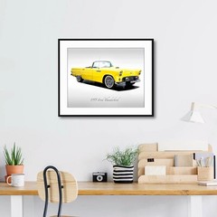 Classic Cars – 1955 Ford Thunderbird, Goldenrod Yellow – Print
