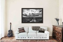 Corn Field Photography Print: Nebraska Black & White Scenic Sky Country Photo