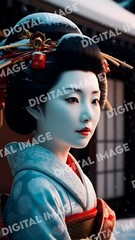 Digital Art Picture Image Photo Wallpaper Background Desktop AI – Geisha in Snow