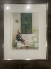 Bill Skees Signed Framed Print Doorstep Louisiana Woman 2006 Fine Art Giclée