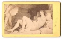 Photography Unknown Photographer and Place Paintings: Naked Danae Lying in the Be Nude