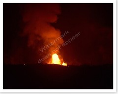 Evening Lava Eruption Kilauea Volcano Silver Halide Photo 2018