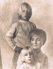 Hendrickson Original Photo Sepia PORTRAIT OF CUTE FAMILY OF 3 11×14″ R331