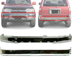 Front & Rear Bumper Chrome Steel Direct Replacement Compatible with 1999-2002 To