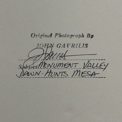 Framed Original Photograph John Gavrilis MONUMENT VALLEY Dawn@ Hunts Mesa Signed