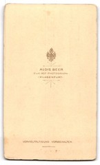 Photograph Alois Beer, Klagenfurt, portrait of a lady CDV/cabinet photo