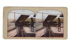Stereoscopy Rapid Fire Gun mounted on am Battleship / USA