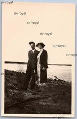 Tilsit 1935 – Couple on the Memel – East Prussia 1930s – Photo 6x9cm