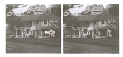 Villa, France, Glass Stereoscopic Photo Plate, Black & White Positive 6×13 cm