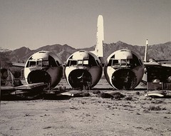 VINTAGE AIRCRAFT /AIRPLANE SALVAGE SCRAPYARD SURREAL LANDSCAPE PHOTOGRAPH