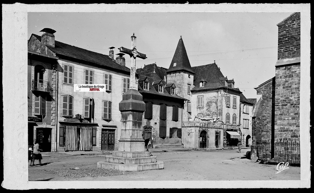 Vintage Black & White Photo Glass Plate Negative 9X14 Cm Oloron-Sainte-Marie