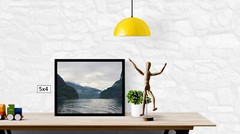 Cloudy Flam Fjord Under the Rain, High Resolution Image, Many Formats, TV Art
